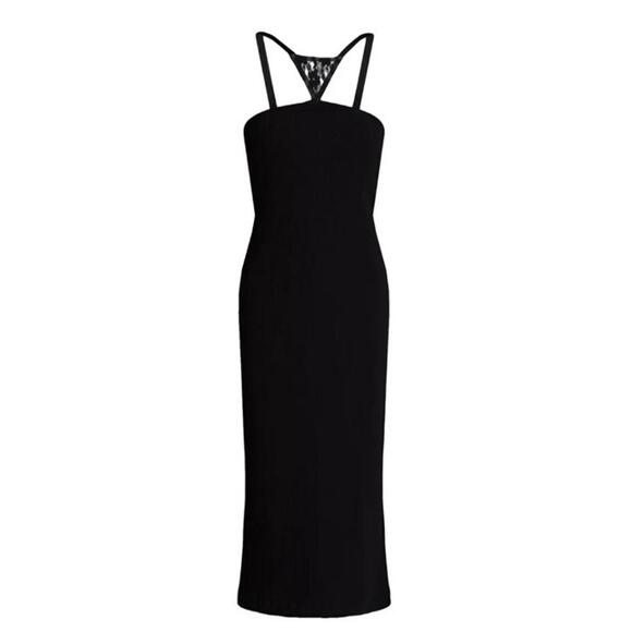 Christopher Kane Dresses & Skirts - Christopher Kane Lace Paneled Bodycon Dress Jersey Ribbed Black Size 40 NWT